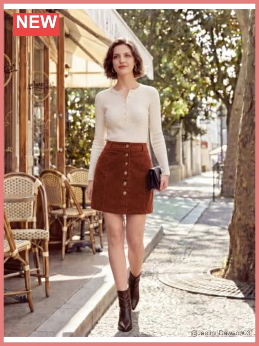 Corduroy Mini Skirt with Pockets High Waisted A-Line